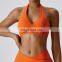 Top Fitness Gym Yoga Workout Sports Bra Top Yellow Yoga Sport Bra Women Gym Halter Neck Sports Bra