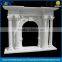 Beautiful White Natural Marble Stone Fireplace