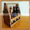 Wood Beer Carrier and Condiment Caddy with Attahed Bottle Opener