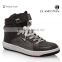 Top fashion men high neck leather sneakers with lace and hook and loop