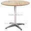 Outdoor aluminum frame solid wood round dining table