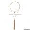 Gold Chain Tassel Layers Lariat Necklace