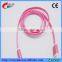Wholesale smiling face LED micro data line /Transparent rubber, noodles cable with LED light smiling face data line