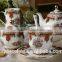 15pcs decal bone china coffee set tea set with royal design