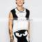 Men Cotton Vest Printed Cartoon Looney Tunes Sleeveless T-Shirt Seamless Tank Top White And Black Vest