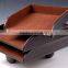 Wholesale Wooden Faux Leather Filing Trays/A4 Paper Trays