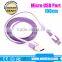 1M Colorful Noodle usb micro cable for Blackberry