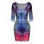 Fashion Evening Dress for Fat Women Sexy 3D Lady Fashion Dress