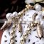 marvelous gorgeous splendid posh copper flower pearl beads long lace necklace