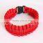 Fashion handmade red paracord survival bracelet wholesale with plastic buckle HZ289