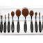 10 PCS Oval Makeup Brushes Set Synthetic Hair Professional / Full Coverage Plastic Face / Eye / Lip MAKE-UP FOR YOU 10 PCS O