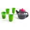 OEM simulated solid color kids plastic teapot toys set
