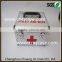 China factory price carrying medical paramedic doctors silver aluminum first aid kit box with blue dividers