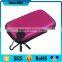 pink pu leather cover eva charger travel case with carabiner