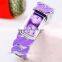 Top quality Fashion Women Round Decorated Bangle Cuff Analog Quartz Bracelet Watch