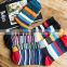 new desiger socks fashion color stripe cotton socks wholesale socks tube socks for men teen tube socks