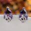 New Big Amethyst Purple Zircon Crystal Stud Earrings for Women Platinum Plated Gold Earring Gold Earrings