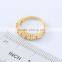 2016  yellow gold plated ring pave white cubic zirconia for wedding engagement
