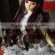 Heat resistant dark auburn deep curly 1/4 bjd doll wigs