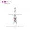 S098 Alphabet MoM Letter Swing Charm, Pink Heart Diamond Dangle Pendant