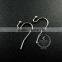 12*21mm brass plated rhodium kidney earrings hoop DIY jewelry findings supplies 1702078