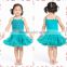 Summer fashion rosette pettidress fancy design and top quality birthday party dress for 0-3 years old baby girl