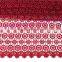 Hot red cotton embroidered fabric, circle design chemical fabric for garment & dress