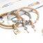 Hot sale key pendant Russia US UK Thiland Afica gold bangle rose gold silver jewelry 3 color bracelet set