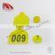 TPU Ear Tag for Cattle in Yellow 49*43 mm