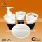 4psc white custom design ceramic bath set, bathroom accessory sanitary set