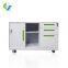 Sliding Door 3 Drawers Steel Mobile Caddy, Storage office mobile cabinet, small pedestal filing cabinet