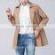 2015 fashion women overdress solid khaki wind coat guangzhou clothing