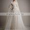 flowing tulle full lace long sleevecolorful muslim wedding dress