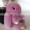 Myfur Popular Lady Bag Charm Real Rabbit Fur Key Ring Car Accessory