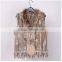 2016 Fashion sleeveless short fur rabbit fur braided vest shawl fur coat
