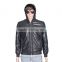 Men Hooded leather jacket