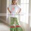 popular design ruffle christmas trees embroidery wholesale christmas clothes sets