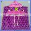 Cute design printed velour hooded poncho towel/kids poncho beach towel