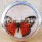 7cm Round Cosmetic Purse Compact Makeup Handbag Mirror with Butterfly
