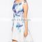 2015 new design beatiful printed off shoulder prom dress