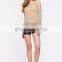 Fashion women open knit long sleeves cold shoulder pullover sweater