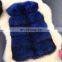 Royal blue whole fur fashion luxury raccoon fur vest clothing