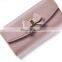 2017 New Arrival Clutch Wallets Bowknot Letter Solid Color Hasp Zipper Horizontal Long Wallet Female Zipper Hasp Coin Bag