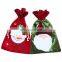 42*27CM Medium Drawstring Cloth Kid Christmas Gift Bag and Candy Bag - Red Snowman