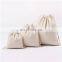 2017 promotional small cotton fabric drawstring bag for gift