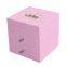 MDF box coveredwith pink PU leather outside,with double drawer design wrapped soft PU inside,