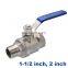 High quality Type Two Ball valve Stainless steel DN40/DN50 1-1/4" 2 inch male to female thread SS304 316 2 way Ball Valve