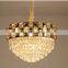 Modern Round Golden Luxury Led Hanging K9 Crystal Chandelier