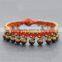 Purple crystal bell bead bracelet XE09-0214