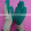 Cotton Lined Green Latex Safety Production Grip Gloves